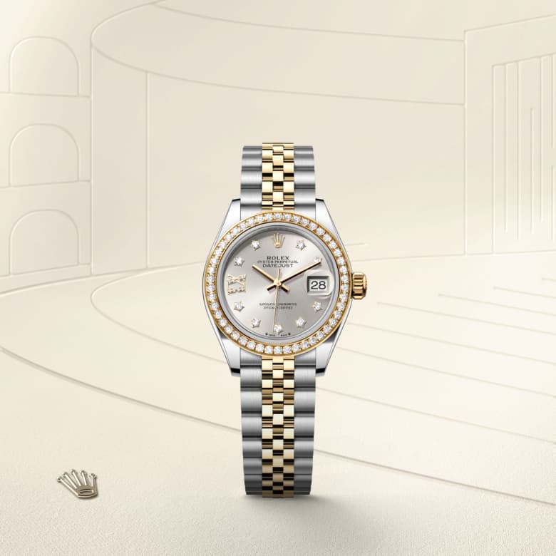 ด้านหน้า Rolex Lady-Datejust ในวัสดุ Yellow Rolesor, m279383rbr-0003 - นำสว่าง
