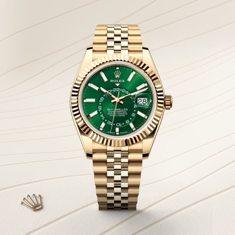 ด้านหน้า Rolex Sky-Dweller ในวัสดุ ทองคำ 18 กะรัต, m336938-0008 - นำสว่าง