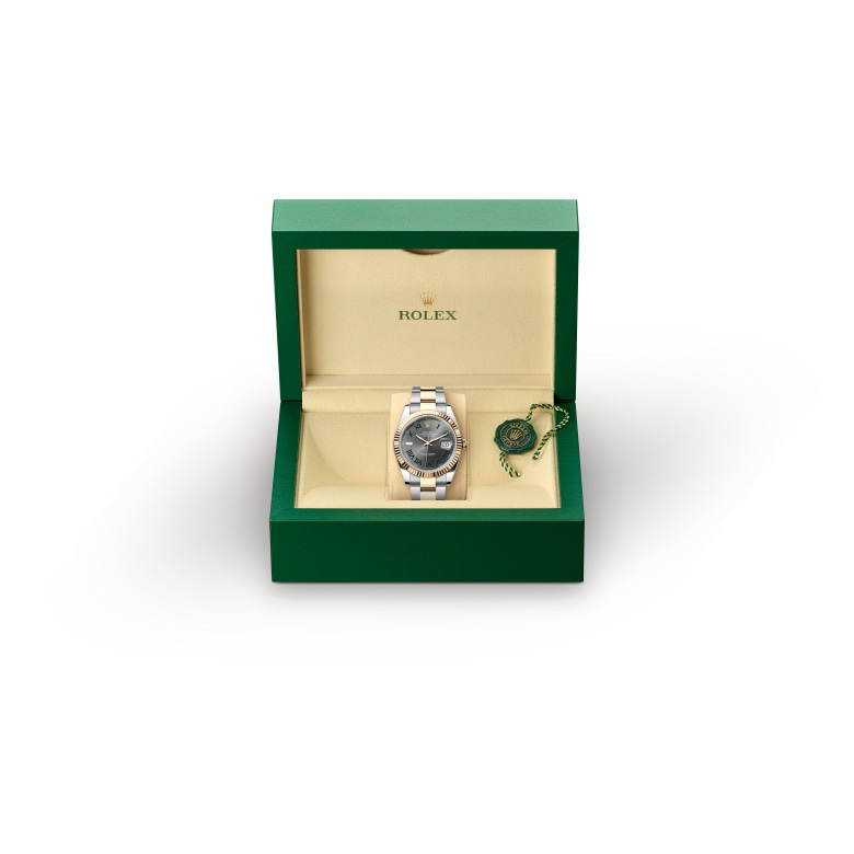 ด้านหน้า Rolex Datejust ในวัสดุ Yellow Rolesor, m126333-0019 ในกล่อง - นำสว่าง