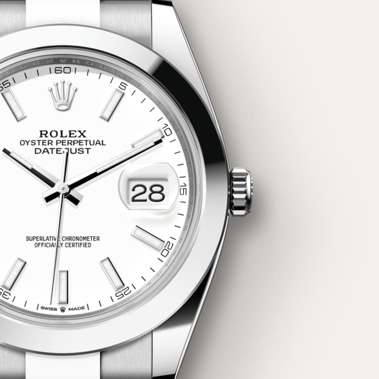 Up close of Rolex Datejust in Oystersteel, m126300-0005 - Nam Sawang