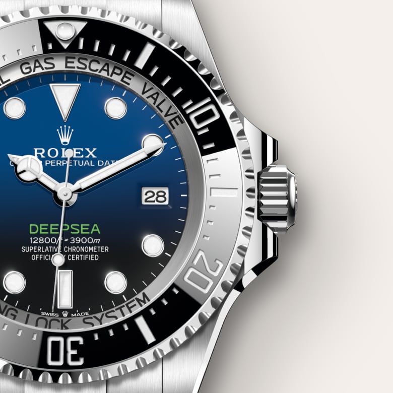 Up close of Rolex Deepsea in Oystersteel, m136660-0005 - Nam Sawang