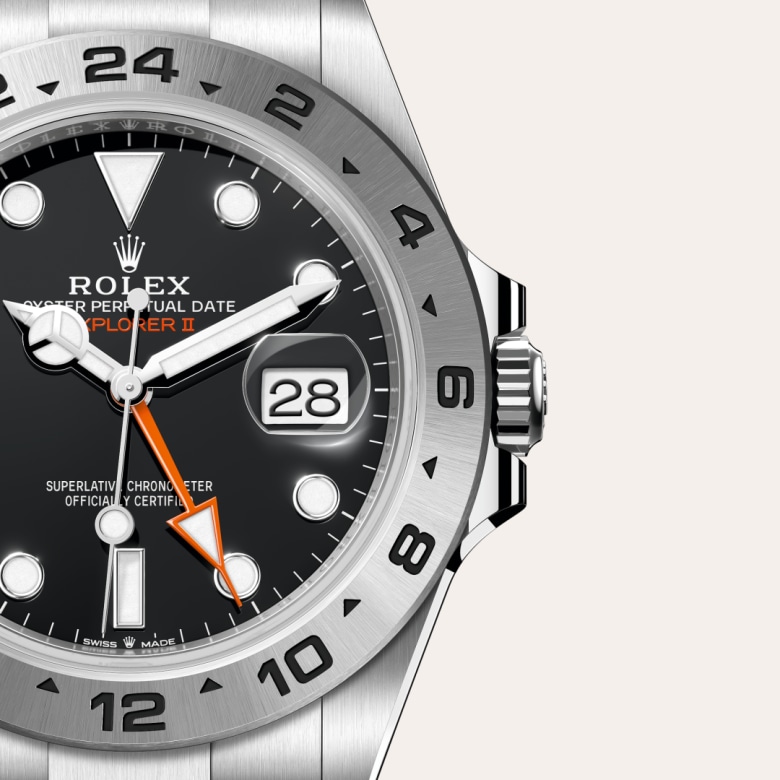 ด้านใกล้ Rolex Explorer ในวัสดุ Oystersteel, m226570-0002 - นำสว่าง