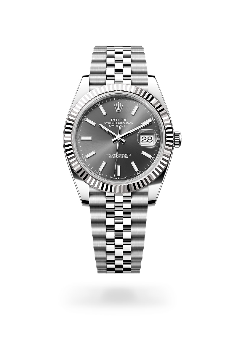 rolex-datejust-in-White Rolesor - การผสมผสานระหว่าง Oystersteel และทองคำขาว-Datejust 41,-m126334-0014-นำสว่าง