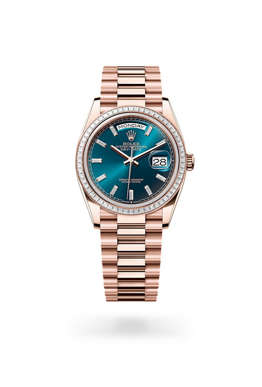 Rolex Day-Date in Oyster, 36 mm, Everose gold and diamonds, M128395TBR-0032 - Nam Sawang
