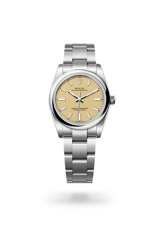 Front view of Rolex Oyster Perpetual in Oystersteel, m124200-0007 - Nam Sawang