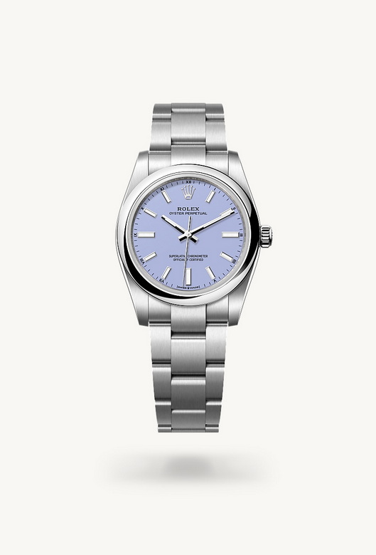 Rolex oyster-perpetual ในวัสดุ Oystersteel, m124200-0008 - นำสว่าง