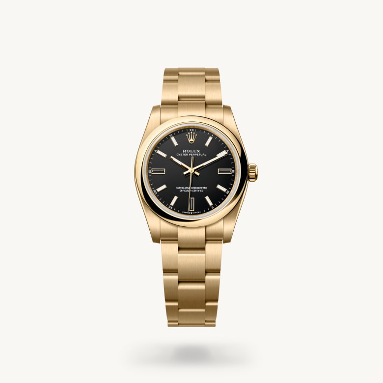 Rolex oyster-perpetual ในวัสดุ ทองคำ 18 กะรัต, m124208-0001 - นำสว่าง