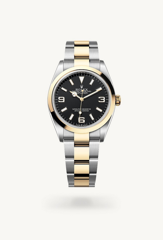 Rolex explorer ในวัสดุ Yellow Rolesor, m124273-0001 - นำสว่าง