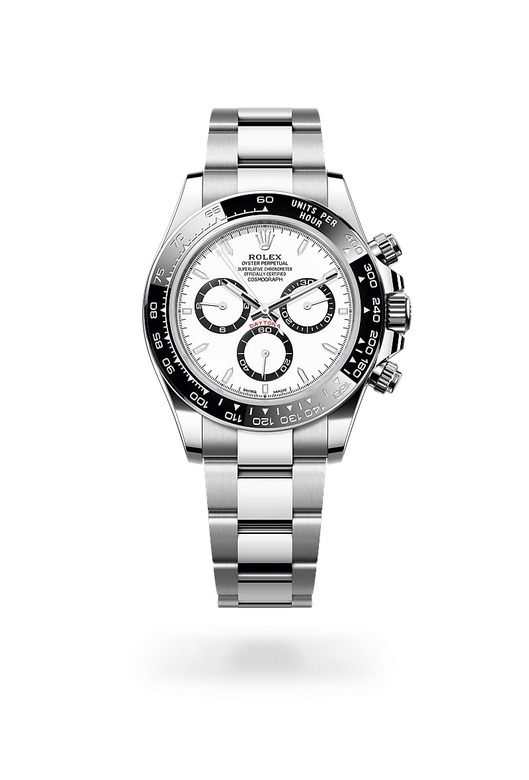 ด้านหน้า Rolex Cosmograph Daytona ในวัสดุ Oystersteel, m126500ln-0001 - นำสว่าง