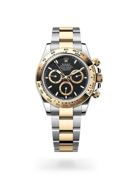 ด้านหน้า Rolex Cosmograph Daytona ในวัสดุ Yellow Rolesor - การผสมผสานระหว่าง Oystersteel และทองคำ, m126503-0003 - นำสว่าง