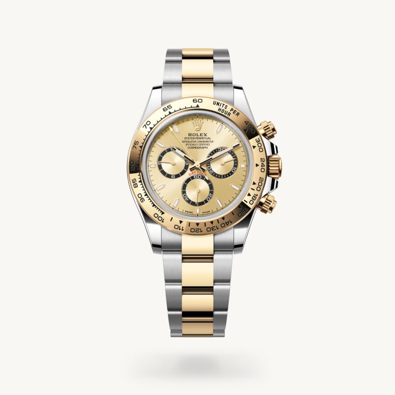 Front view of Rolex Cosmograph Daytona in Yellow Rolesor, m126503-0004 - Nam Sawang