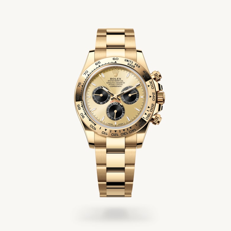 ด้านหน้า Rolex Cosmograph Daytona ในวัสดุ ทองคำ 18 กะรัต, m126508-0006 - นำสว่าง
