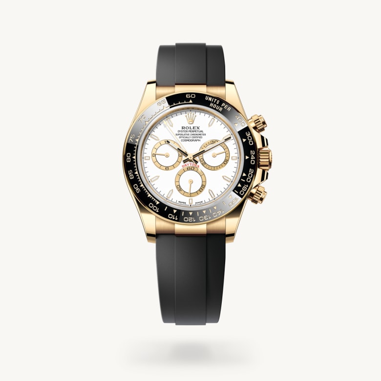 ด้านหน้า Rolex Cosmograph Daytona ในวัสดุ ทองคำ 18 กะรัต, m126518ln-0002 - นำสว่าง