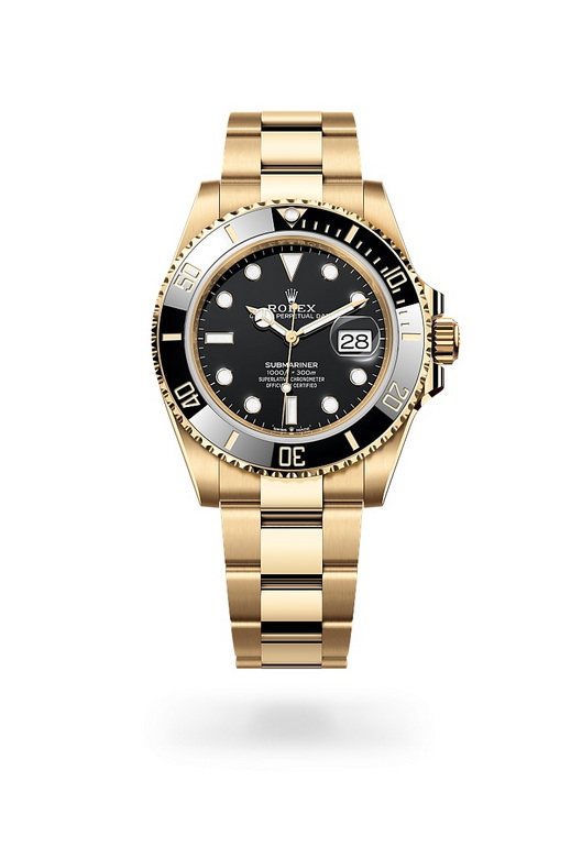 ด้านหน้า Rolex Submariner ในวัสดุ ทองคำ 18 กะรัต, m126618ln-0002 - นำสว่าง