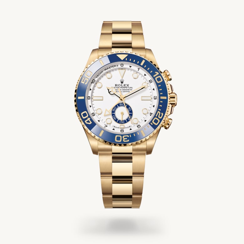 Front view of Rolex Yacht-Master II in 18 ct yellow gold, m126688-0001 - Nam Sawang