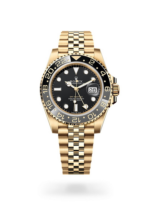 Front view of Rolex GMT-Master II in 18 ct yellow gold, m126718grnr-0001 - Nam Sawang