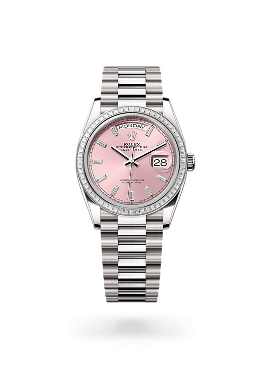 ด้านหน้า Rolex Day-Date ในวัสดุ ทองคำขาว, m128399tbr-0029 - นำสว่าง