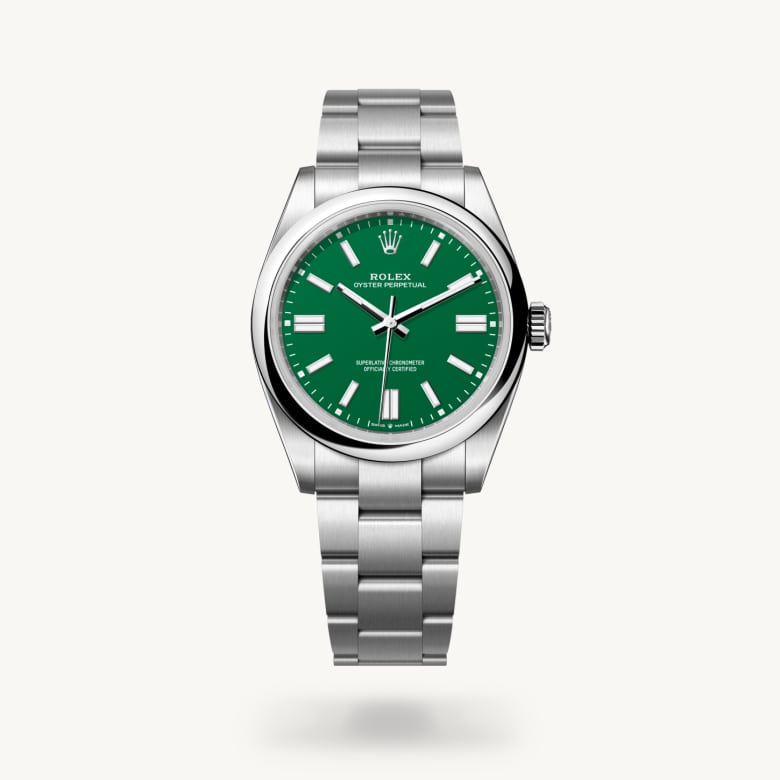Rolex oyster-perpetual ในวัสดุ Oystersteel, m134300-0004 - นำสว่าง