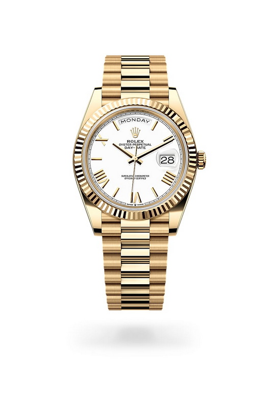 ด้านหน้า Rolex Day-Date ในวัสดุ ทองคำ 18 กะรัต, m228238-0042 - นำสว่าง