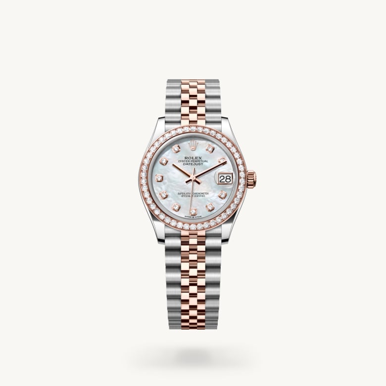 Front view of Rolex Datejust in Everose Rolesor, m278381rbr-0026 - Nam Sawang
