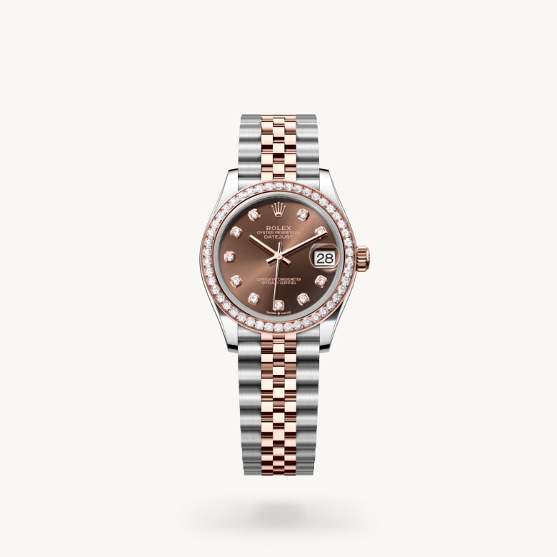Front view of Rolex Datejust in Everose Rolesor, m278381rbr-0028 - Nam Sawang